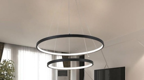 Lampa sufitowa LED 2 ringi czarna – zdjęcie 2