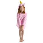 Szlafrok onesie dla dzieci różowy jednorożec