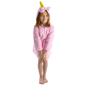 Szlafrok onesie dla dzieci różowy jednorożec