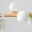 Lampa wisząca Żyrandol drewniany kule szklane – zdjęcie 2