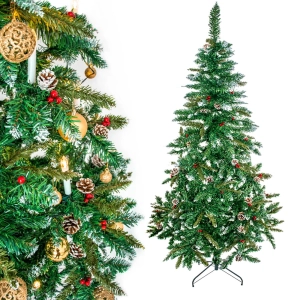 Choinka sztuczna świerk jodła stojak dodatki 220cm