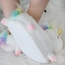 Kapcie unicorn jednorożec pluszowe biały – zdjęcie 3