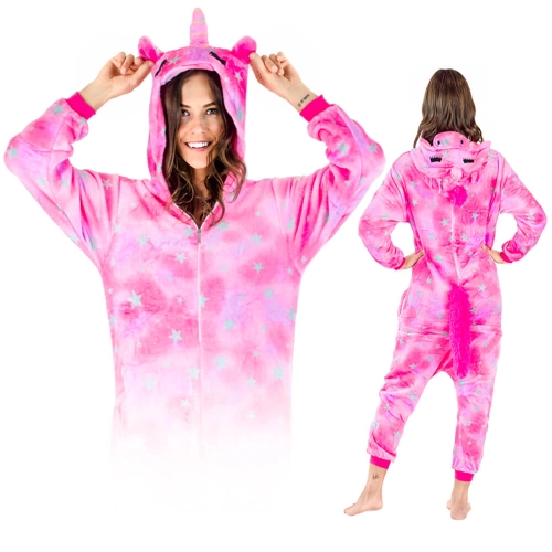 Kigu Onesie piżama pegaz różowy gwiazdki