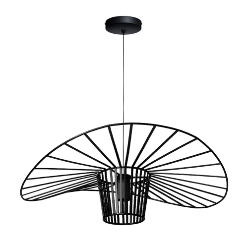 Lampa sufitowa kapelusz nowoczesna czarna 80cm