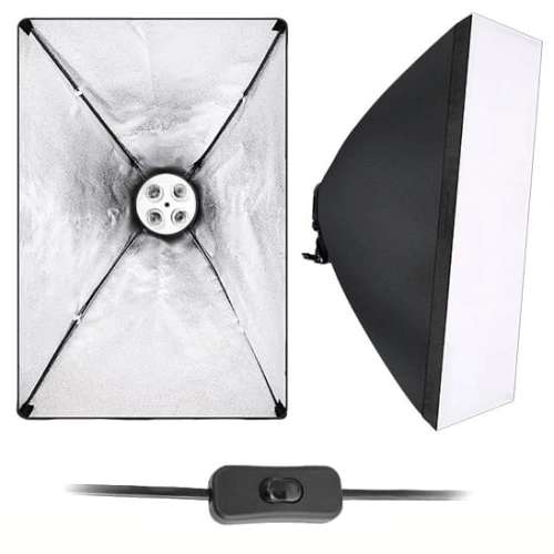 Lampa studyjna softbox z dyfuzorem na cztery żarówki