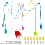 Kolorowa lampa loft żyrandol pająk oplot spider 6 ramion