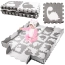 Mata piankowa puzzle dla dzieci składana 145 x 145 cm dinozaury