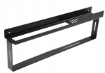 Półka łazienkowa loft P14 – czarna, stal, z wieszakiem na ręcznik, 58 cm