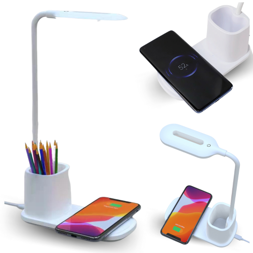Lampka biurkowa LED z ładowarką indukcyjną – zdjęcie 2