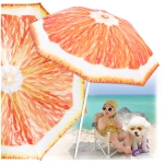 Parasol plażowy z funkcją przechyłu 180 cm – wzór pomarańcze
