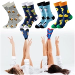 Bawełniane skarpety 6 par różne wzory na upominek