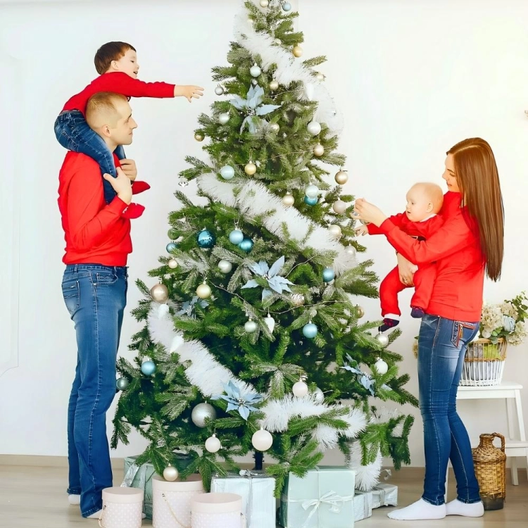 Łańcuch na choinkę biały 7cm 6m – zdjęcie 9