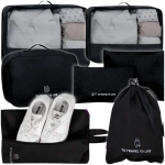 Organizery do walizki podróżne czarne 7 sztuk