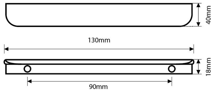 Uchwyt meblowy krawędziowy czarny Apollo 130 mm – zdjęcie 6