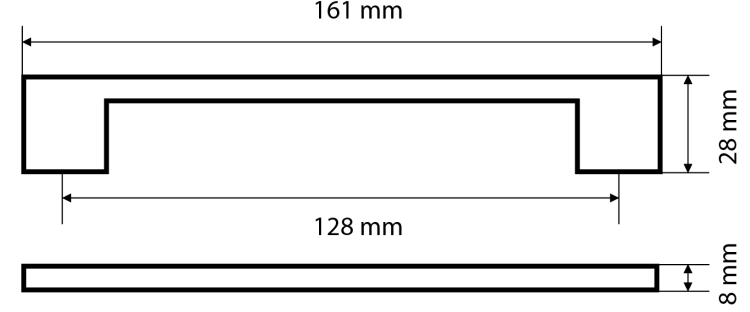 Uchwyt meblowy klasyczny złoty połysk Aurelia 161 mm rozstaw 128 mm – zdjęcie 7