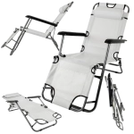 Leżak plażowy składany 2w1 łóżko turystyczne 