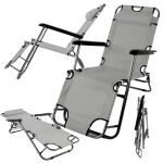 Leżak plażowy kompaktowy grafit SEGGO