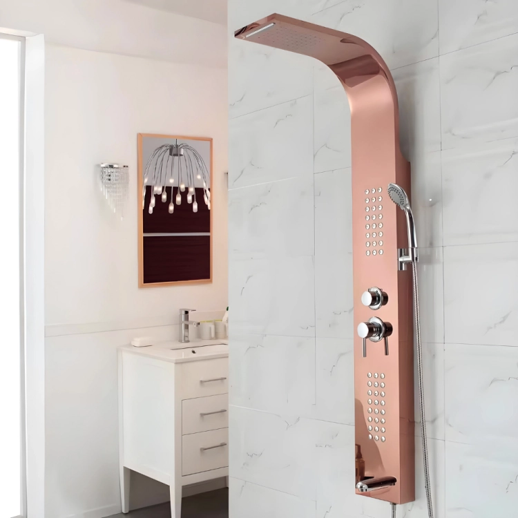 Bateria panel prysznicowy z hydromasażem- różowe złoto – zdjęcie 2