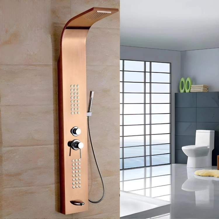 Bateria panel prysznicowy z hydromasażem- różowe złoto – zdjęcie 3
