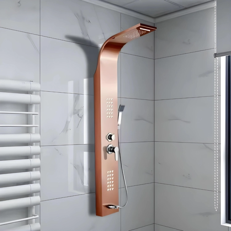 Bateria panel prysznicowy z hydromasażem- różowe złoto – zdjęcie 9