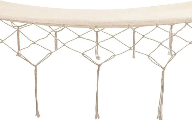 Stelaż na hamak czarny + hamak boho beżowy 200 x 100 cm | GoGarden – zdjęcie 7