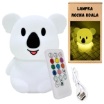 Lampka nocna silikonowa koala z dotykową zmianą kolorów, bezprzewodowa