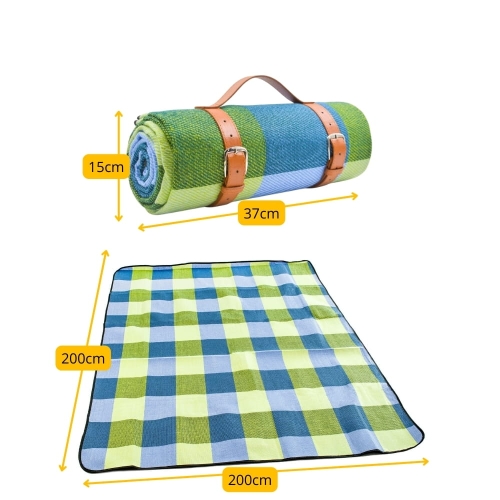 Koc piknikowy plażowy z izolacją wodoodporny mata 195x200 – zdjęcie 2
