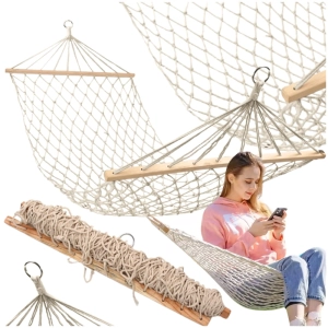 Hamak 200x80cm biały boho pleciony