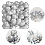 Srebrne balony metaliczne