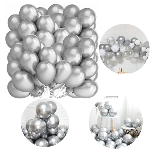 Srebrne balony metaliczne
