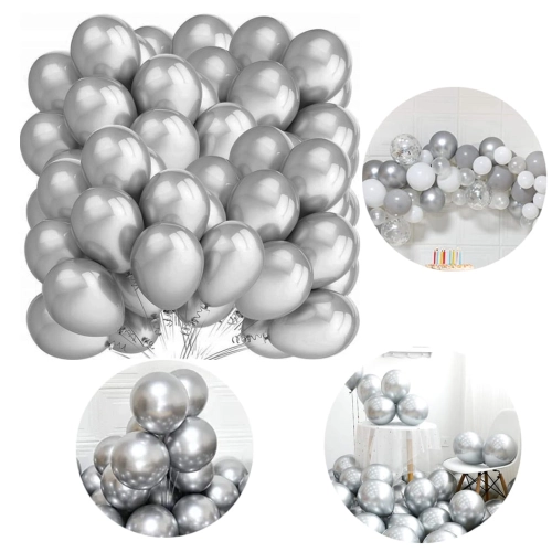 Srebrne balony metaliczne