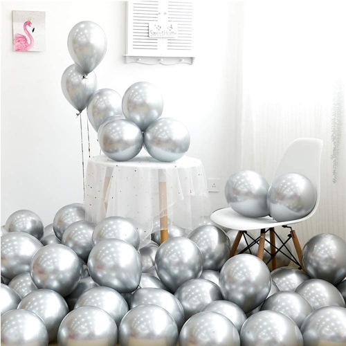 Srebrne balony metaliczne – zdjęcie 2