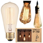 Żarówka retro LED filament kształt łezki E27 4W