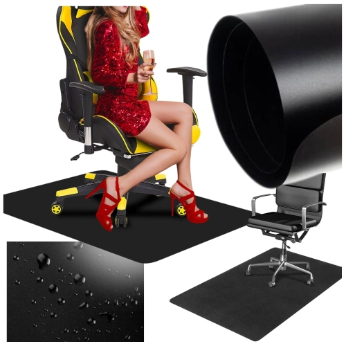 Mata ochronna podkładka na podłogę pod krzesło fotel czarna 100 cm x 140 cm
