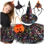 Przebranie halloween dla dziewczynki wiedźma czarownica 5w1