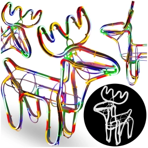 Renifer świecący LED neon świąteczny figurka ozdoba dekoracja świąteczna 3D