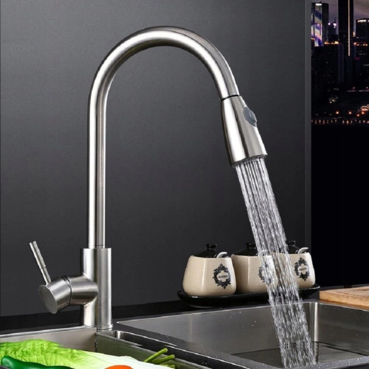 Bateria kuchenna wyciągana wylewka stojąca inox elastyczna ruchoma srebrna – zdjęcie 9
