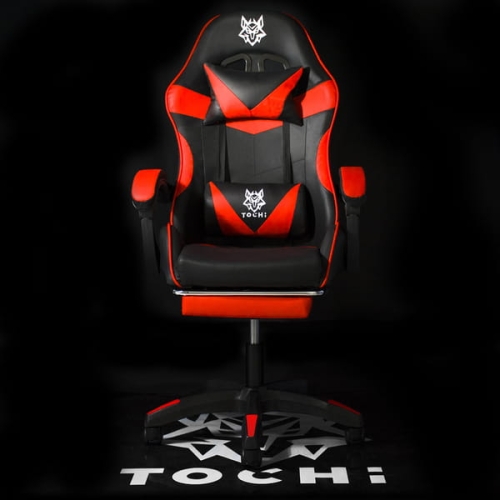 Fotel gamingowy z podnóżkiem VICTORY czarno-czerwony – zdjęcie 2