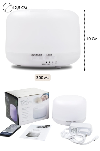 Nawilżacz powietrza aromaterapia dyfuzor zapachowy lampka LED nocna + pilot – zdjęcie 2