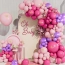 Girlanda balonowa motyle różowy fiolet balony na urodziny roczek XXL 133 szt – zdjęcie 2