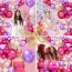 Girlanda balonowa motyle różowy fiolet balony na urodziny roczek XXL 133 szt – zdjęcie 8
