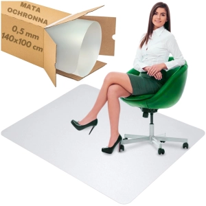 Podkładka mata ochronna pod krzesło fotel biurko mleczna 100x140cm solidna