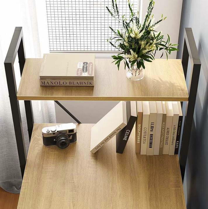 Biurko loft z półkami dąb naturalny – zdjęcie 4