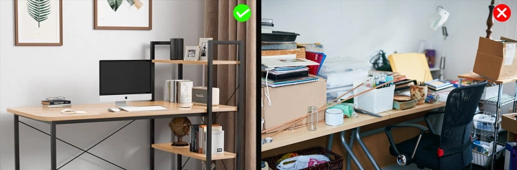 Biurko loft z półkami dąb naturalny – zdjęcie 6