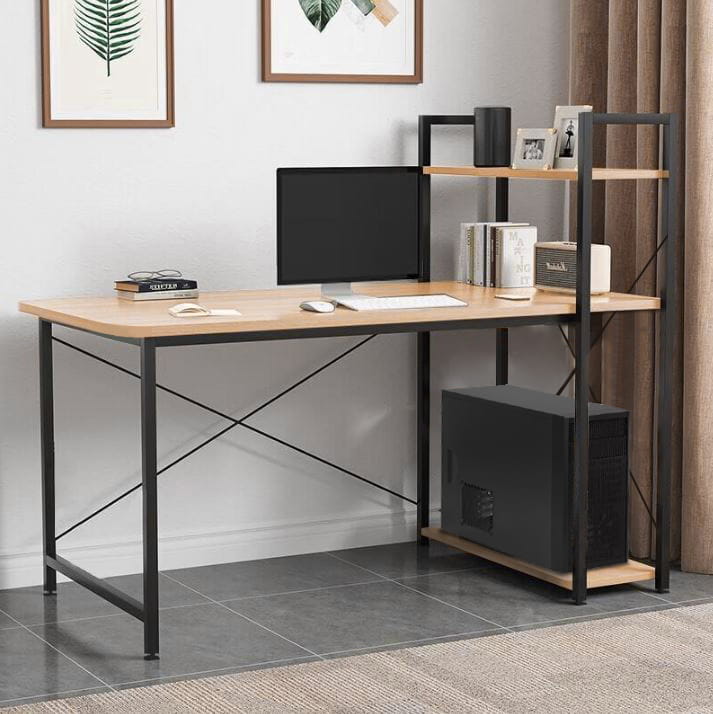 Biurko loft z półkami dąb naturalny – zdjęcie 7