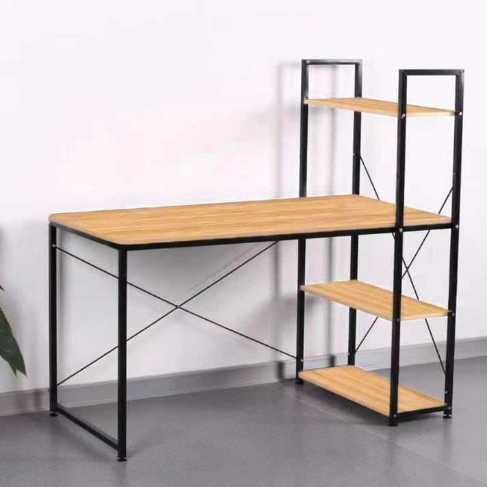 Biurko loft z półkami dąb naturalny – zdjęcie 12