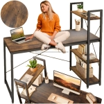 Biurko loft z półkami postarzany dąb