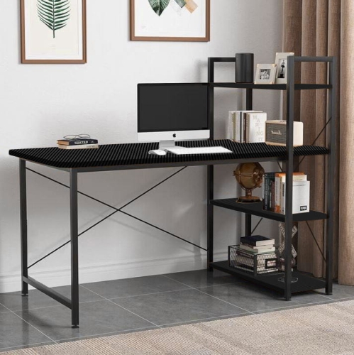 Biurko loft z półkami czarne – zdjęcie 2