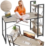 Biurko loft z półkami dąb sonoma