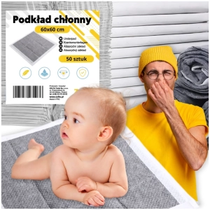 Podkład chłonny higieniczny CARBON 60x60 50szt